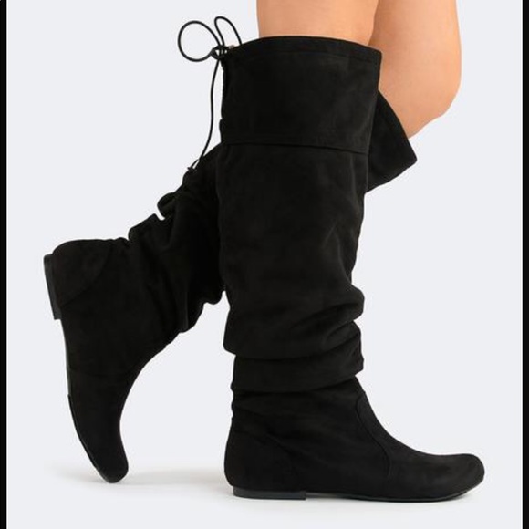 Qupid Shoes - Black knee high Boots